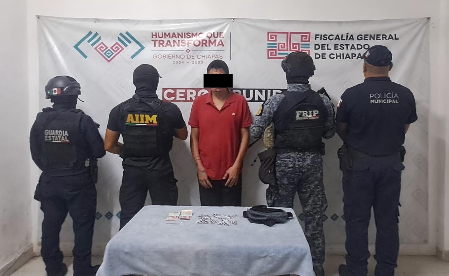 En operativo interinstitucional detienen a masculino con presuntos narcóticos en Villaflores