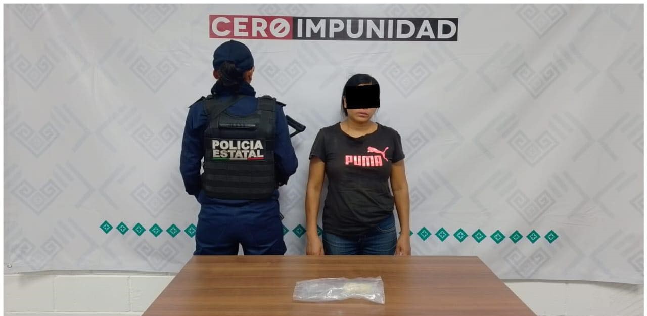 Policías Estatales detienen a presunta responsable del delito de lesiones en Tuxtla Gutiérrez.
