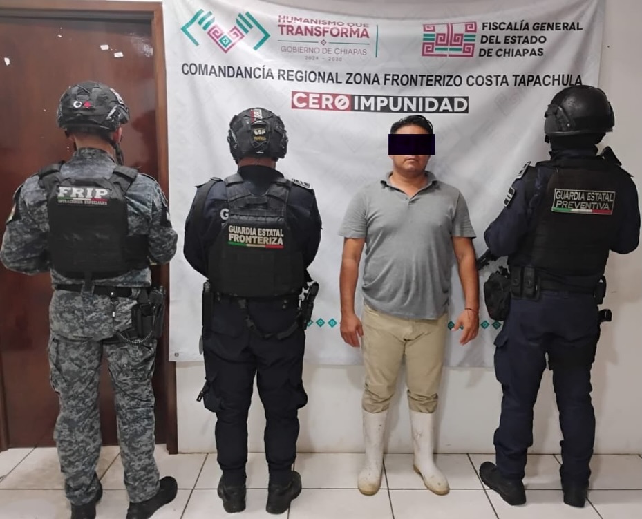 En operativo interinstitucional detienen a presunto responsable del delito de abigeato en Tuxtla Chico