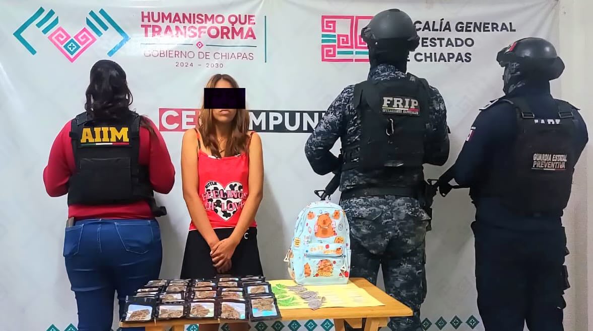 En Villaflores, en operativo interinstitucional detienen a presunta narcomenudista