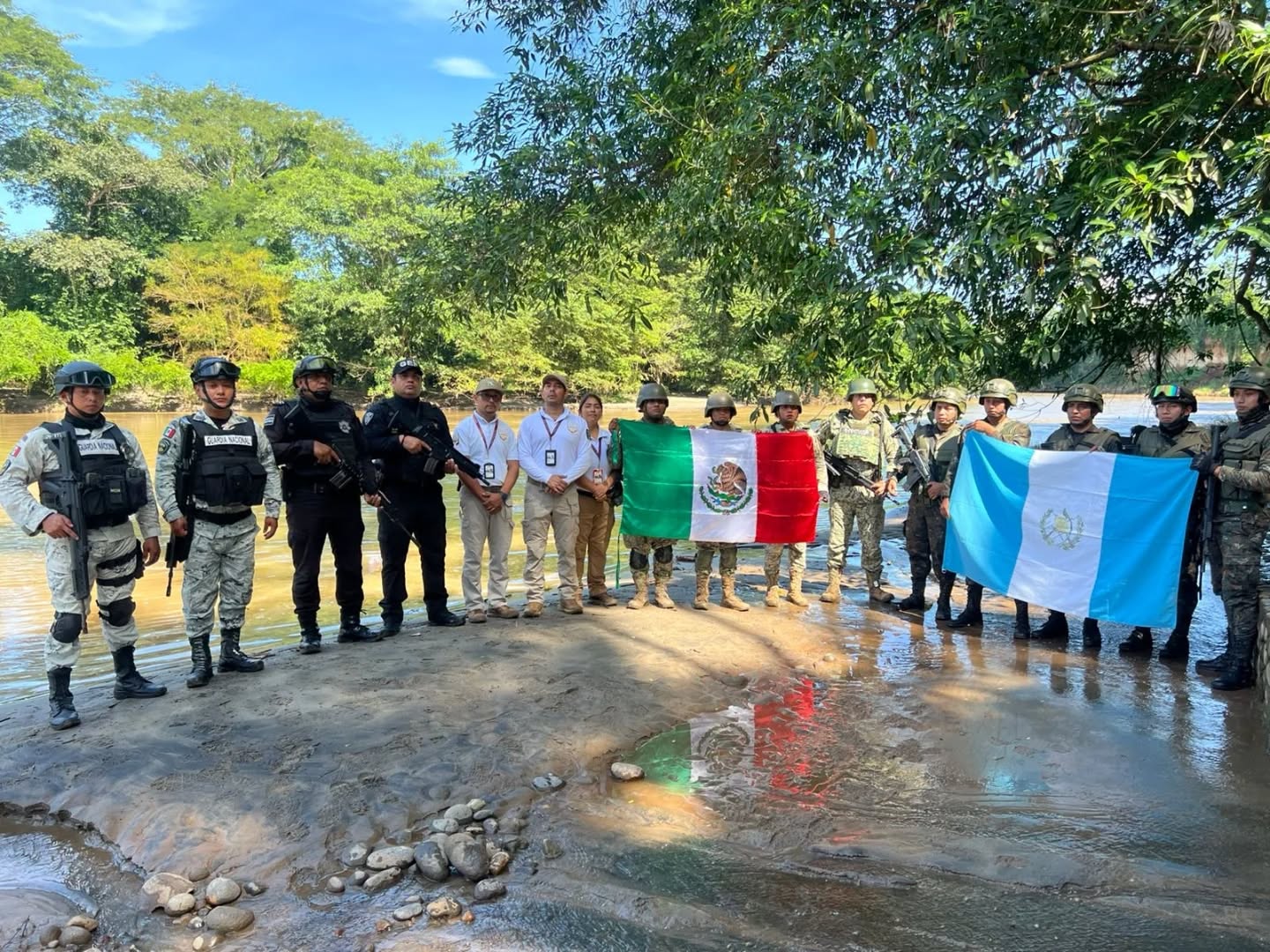 En operativo interinstitucional se realiza Ejercicio Binacional México - Guatemala en la zona fronteriza 