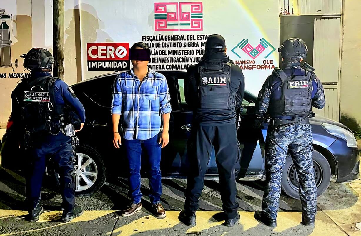En Frontera Comalapa, SSP y FGE detienen a masculino con vehículo con reporte de robo