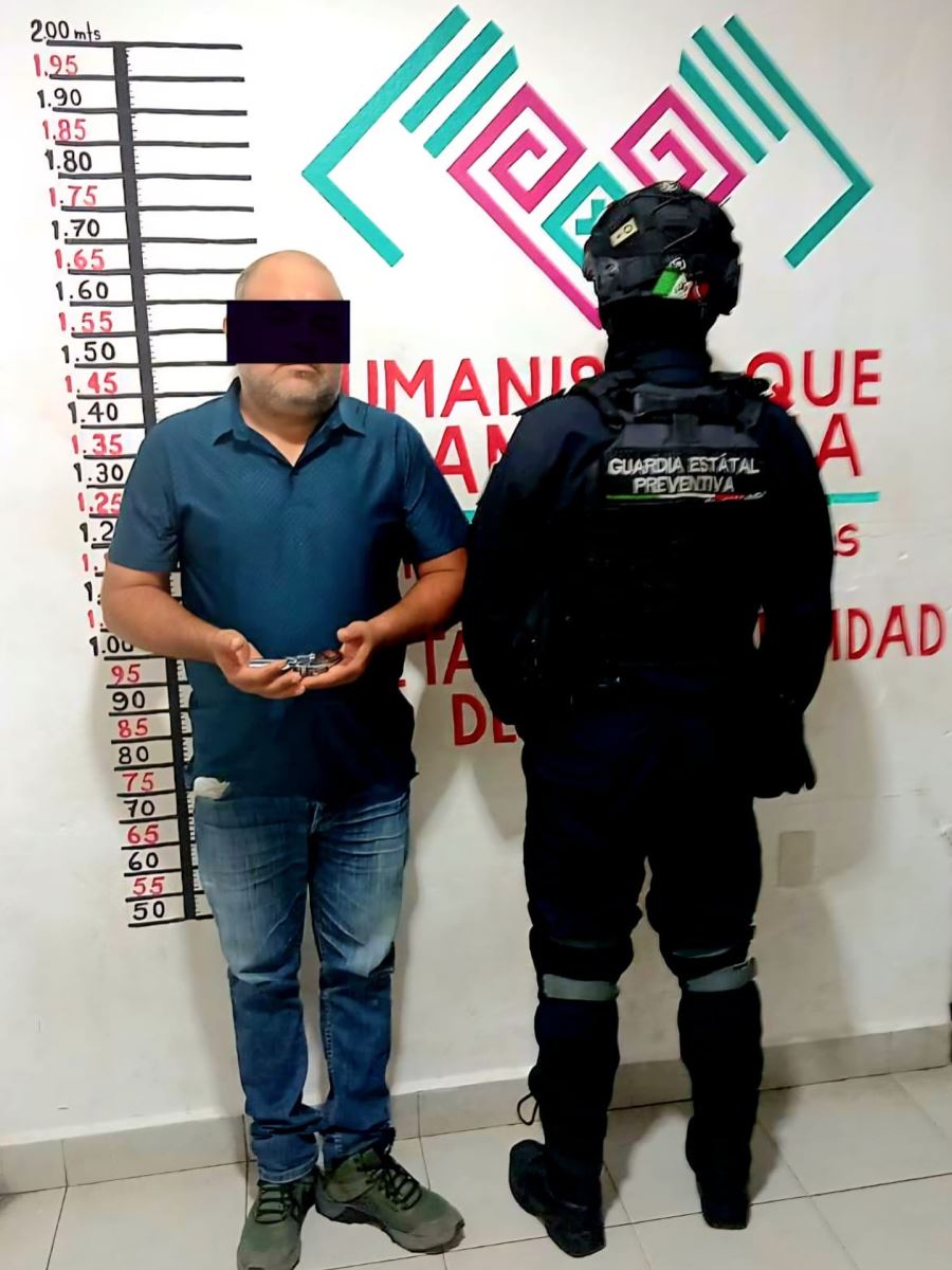 En Suchiapa, en operativo de seguridad detienen a masculino en posesión de arma de fuego