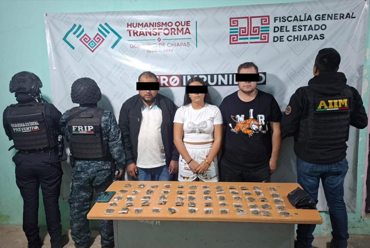 En San Cristóbal, SSP y FGE detienen a tres personas por delitos contra la salud y robo vehicular