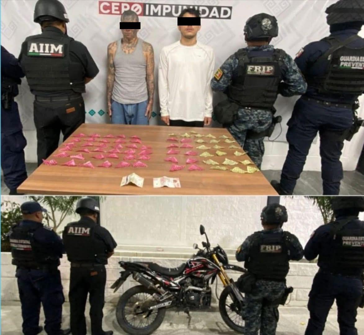 En Tuxtla Gutiérrez, SSP y FGE detienen a dos personas por el delito contra la salud