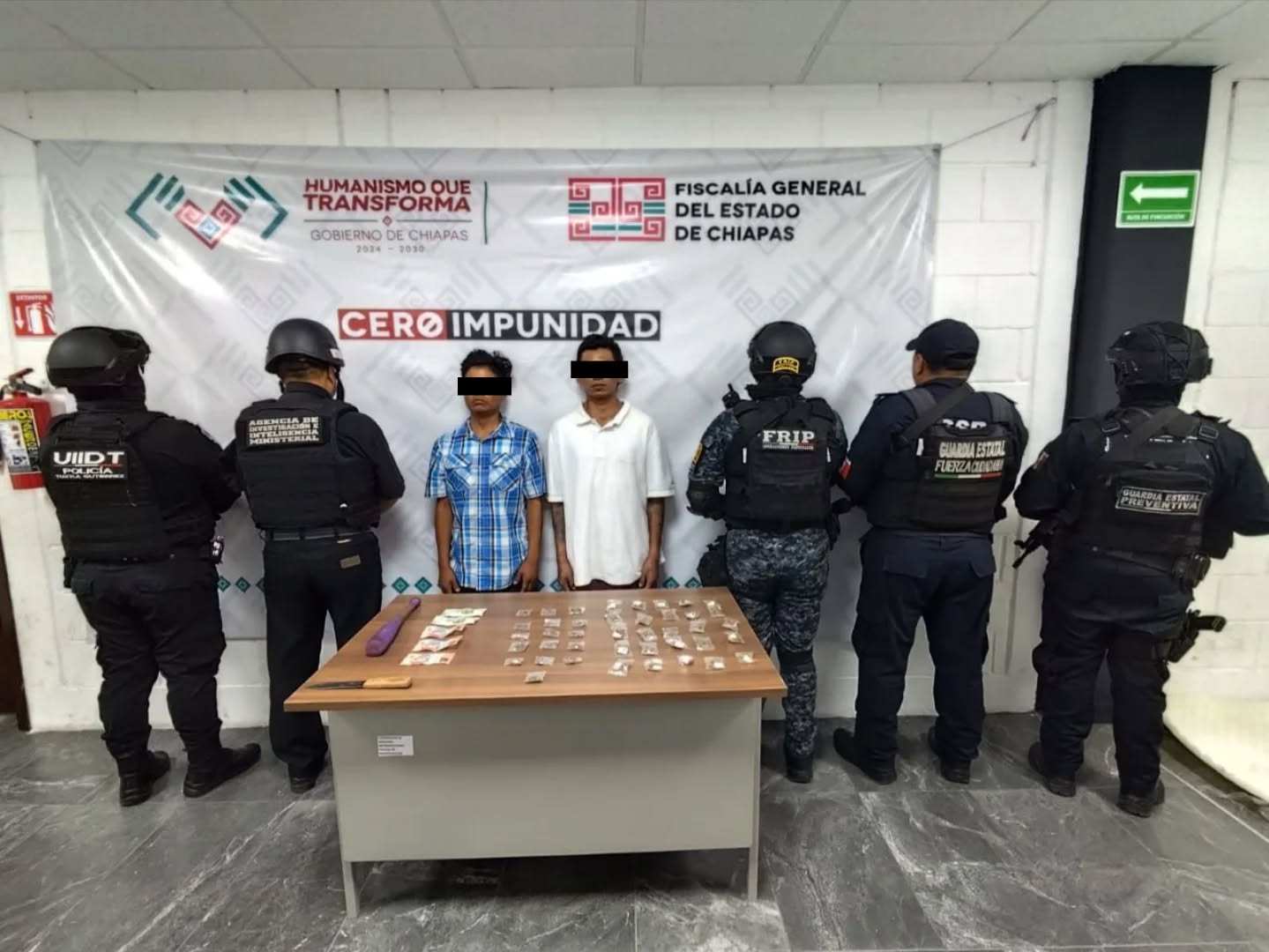 En operativo de seguridad detienen a masculinos por probables delitos de robo con violencia y contra la salud