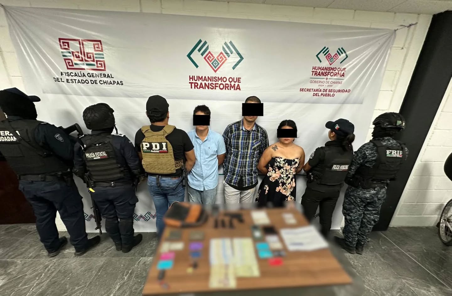 En operativo coordinado detienen a presuntos responsables de robo con violencia en Tuxtla Gutiérrez.