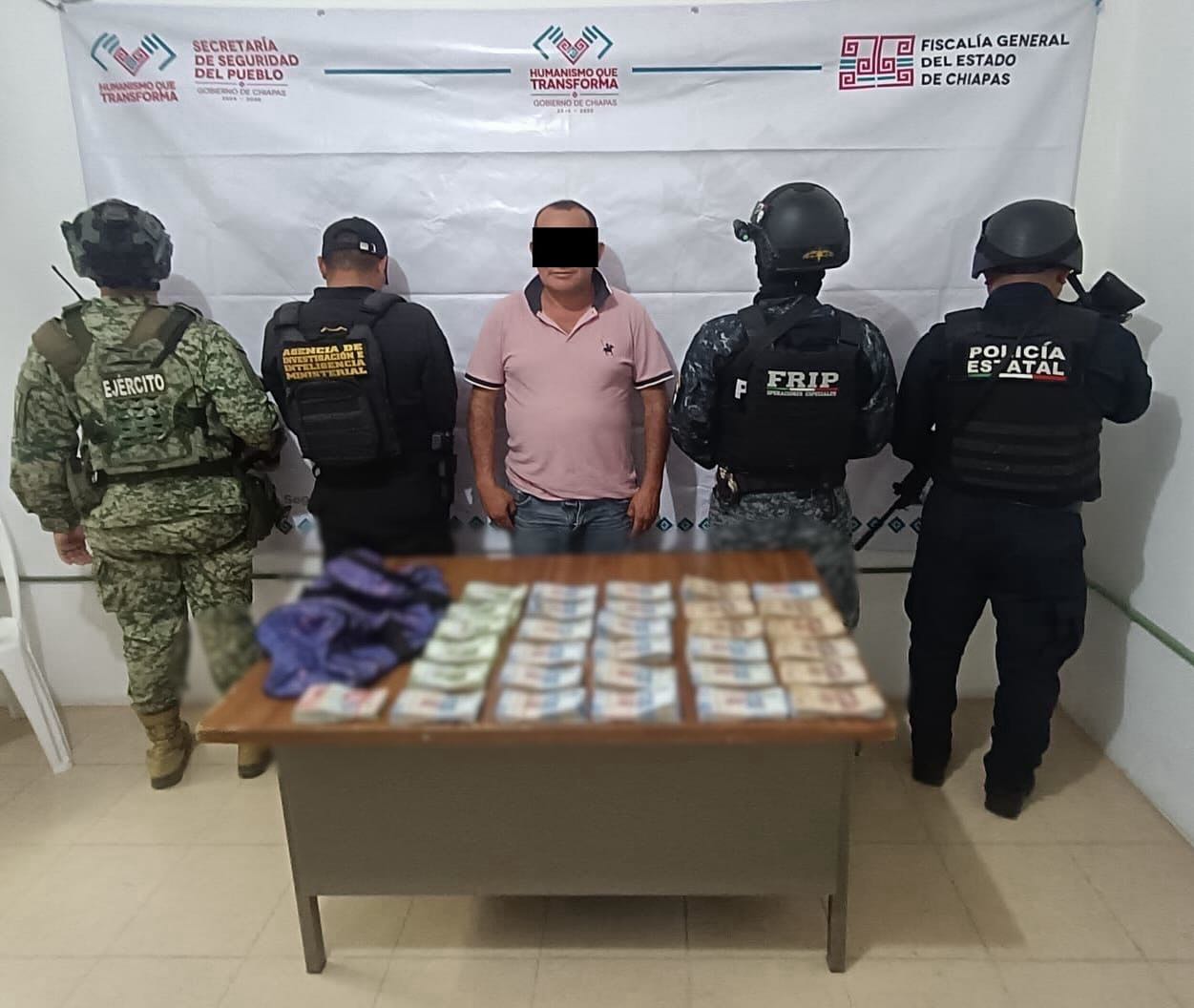 En operativo interinstitucional detienen a masculino con más de un millón de pesos 