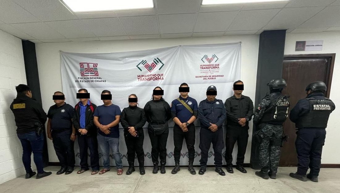 SSP y FGE detienen a policías municipales de Tuxtla Gutiérrez