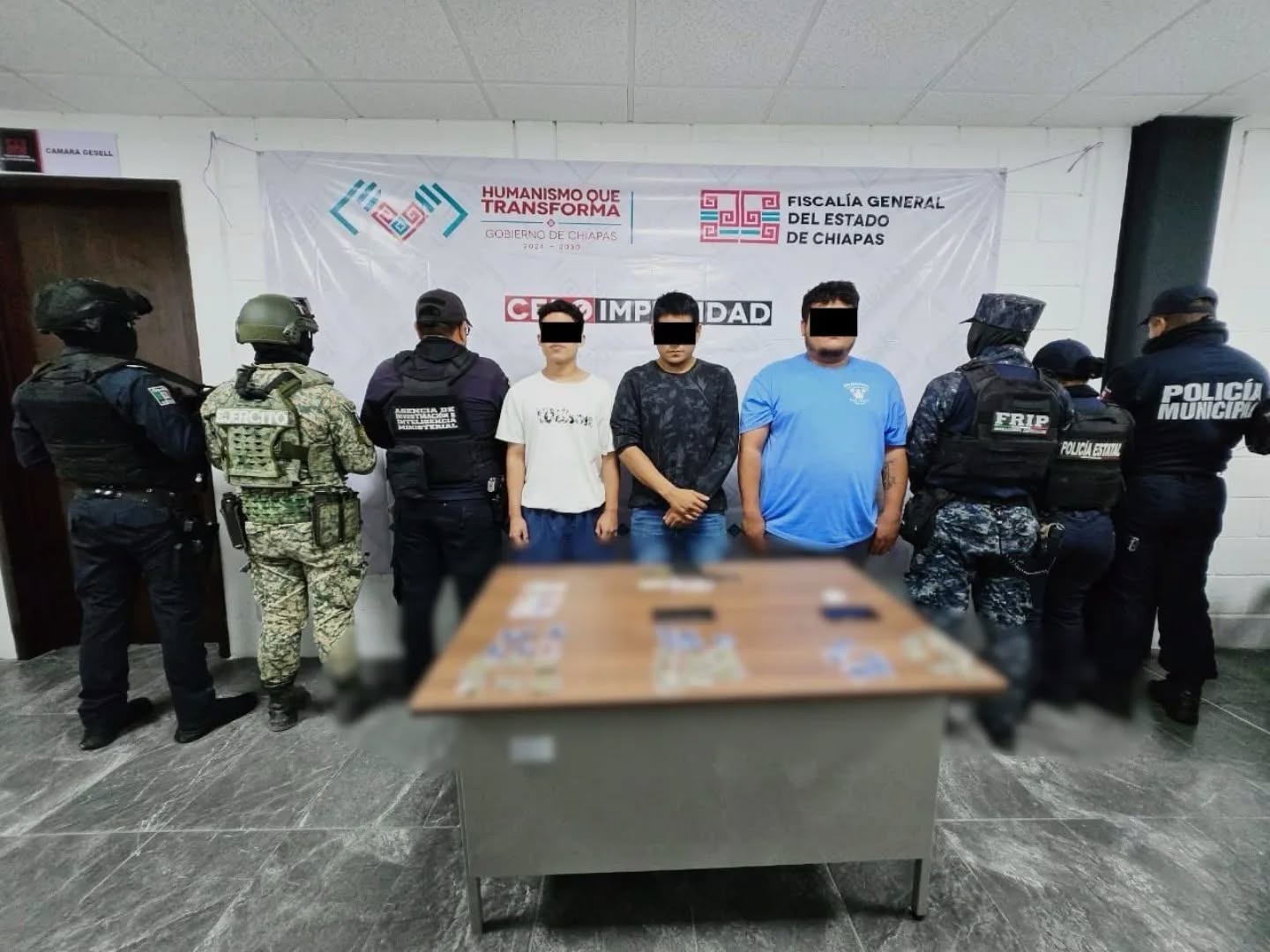 Tres personas detenidas con presuntos narcóticos en Tuxtla Gutiérrez en operativo interinstitucional