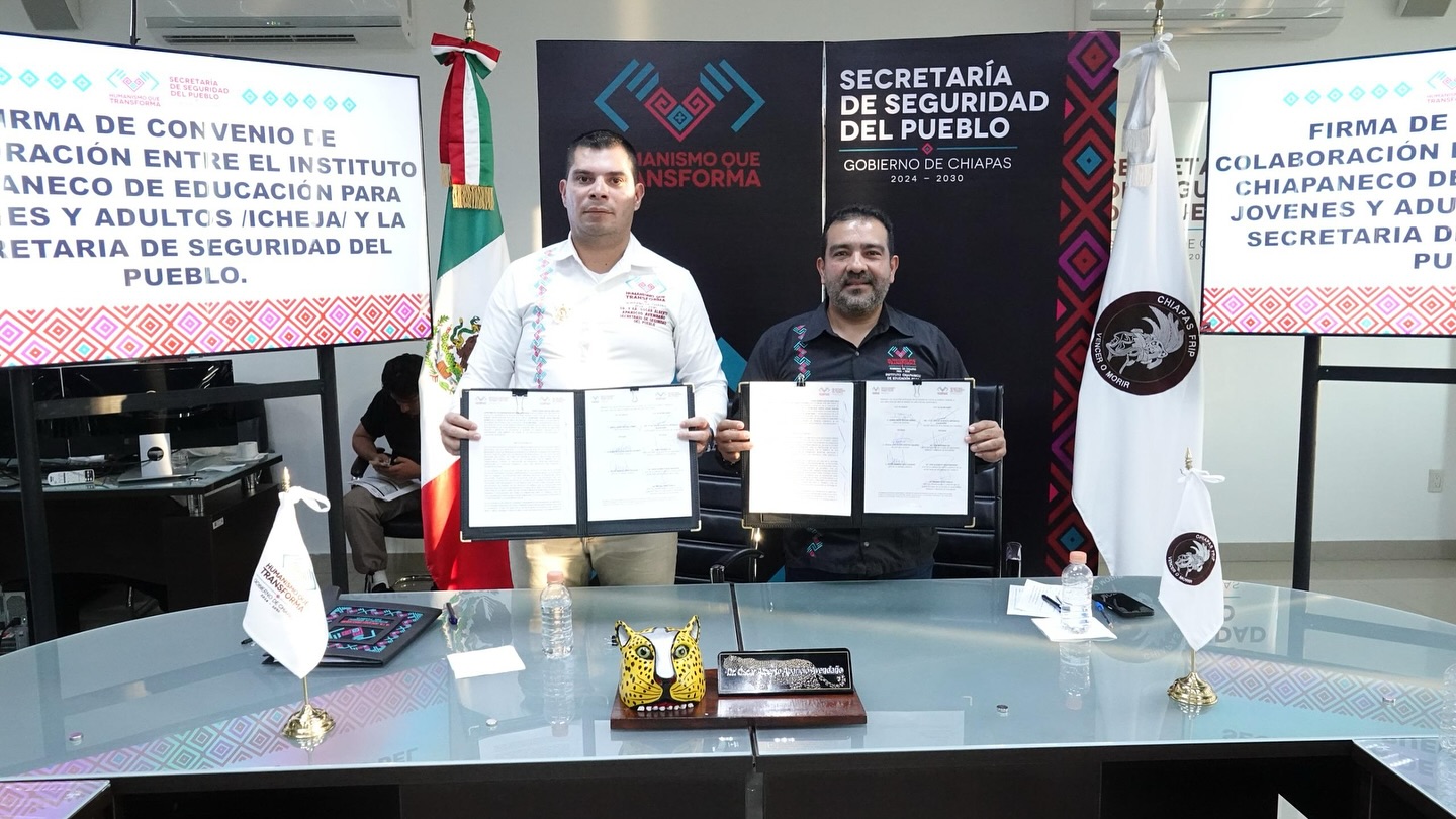 SSP e ICHEJA firman convenio para fortalecer la reinserción social en los centros penitenciarios. 