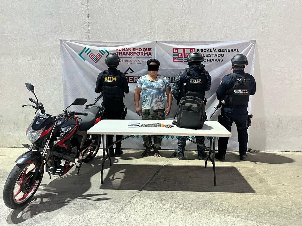 SSP y FGE detienen a masculino con dosis de presunta cocaína en La Concordia