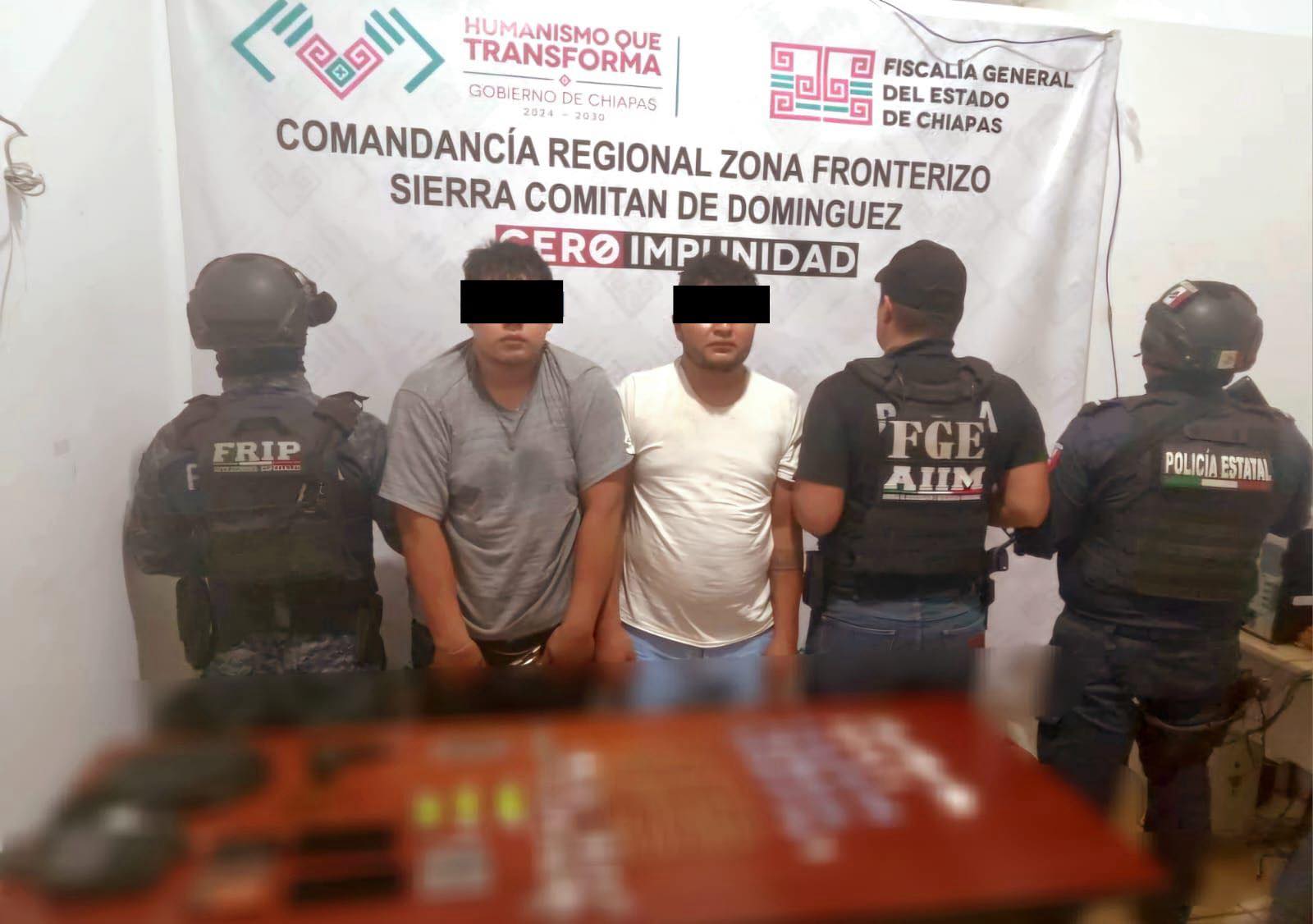 En operativo interinstitucional detienen a presuntos integrantes de célula delictiva en Frontera Comalapa.