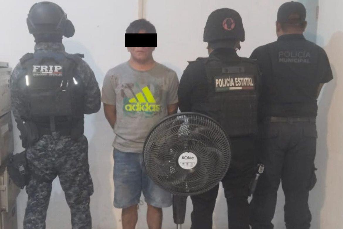 SSP detiene a masculino por probable robo en Frontera Comalapa.