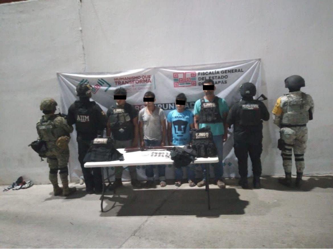 En operativo interinstitucionales detienen a integrantes de célula delictiva en Villa Corzo