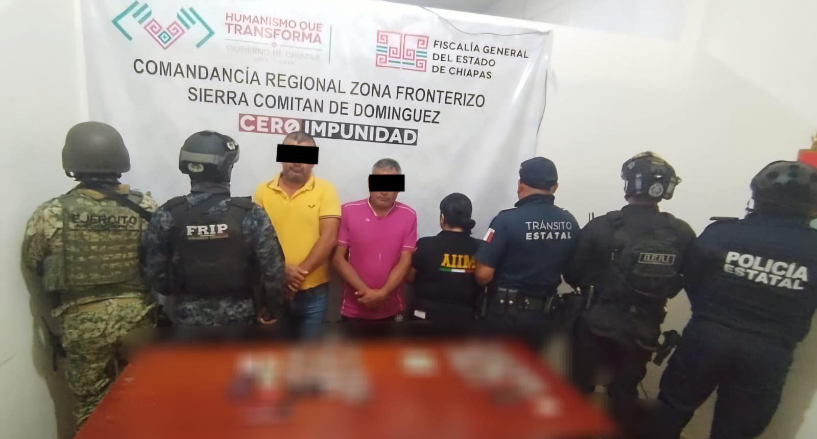 En operativo interinstitucional detienen a dos presuntos narcomenudistas en el municipio de Comitán de Domínguez.