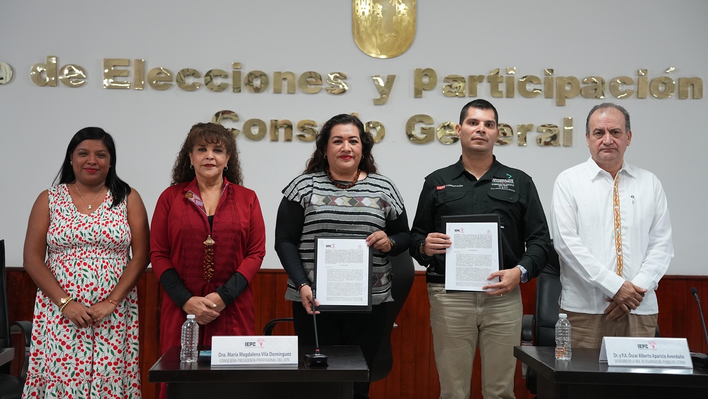 SSP e IEPC firman convenio de colaboración para garantizar la paz en las elecciones de Oxchuc
